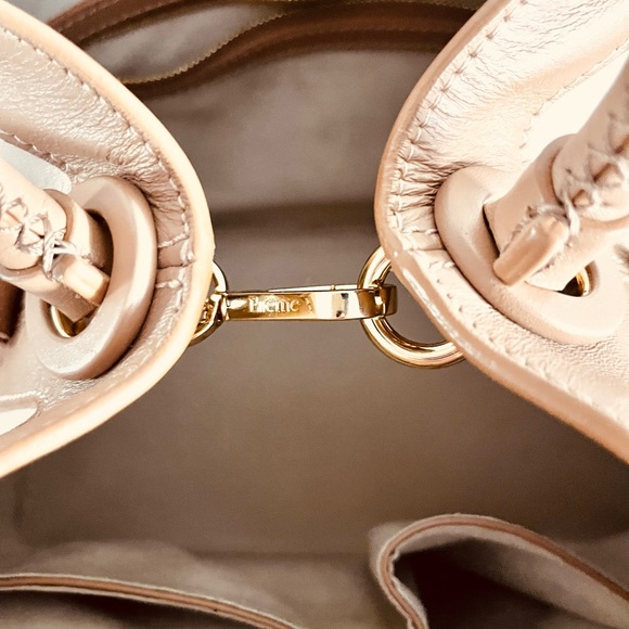 Baozi Tan & White Leather Shoulder Bag made in Italy by Elleme - Picture 7 of 9